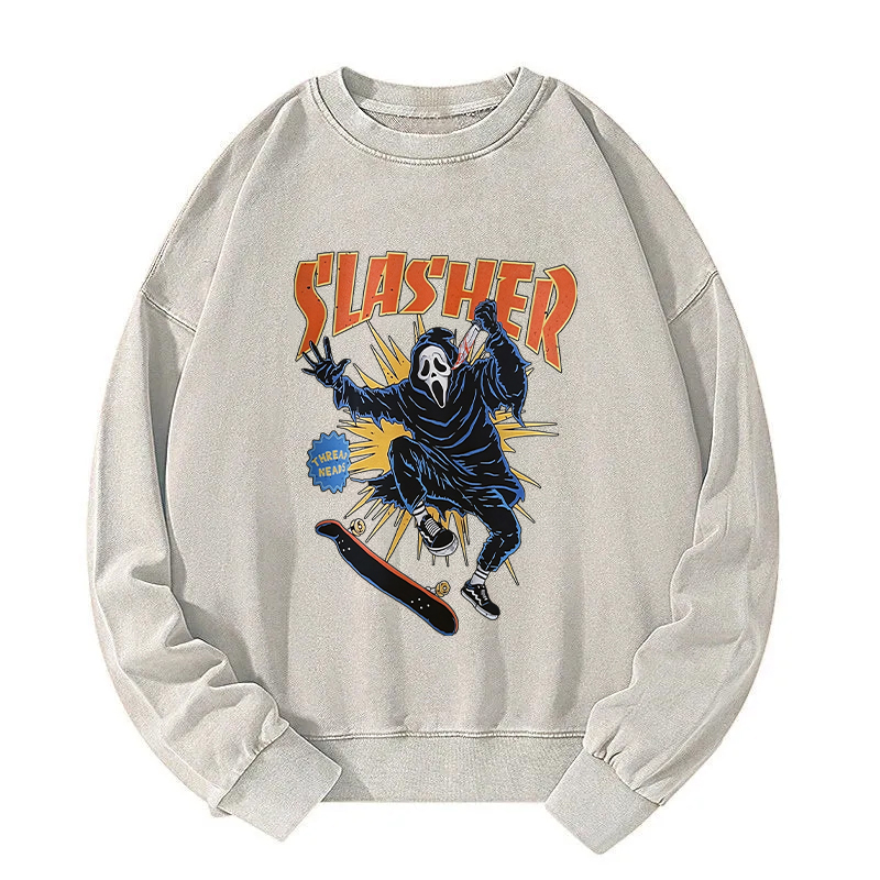 Slasher Skateboard Washed Sweatshirt