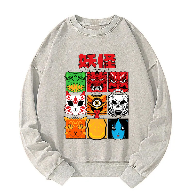 Japanese Yokai Washed Sweatshirt