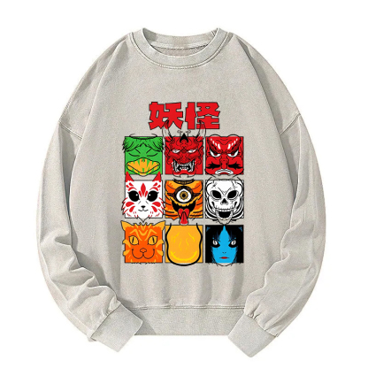 Japanese Yokai Washed Sweatshirt