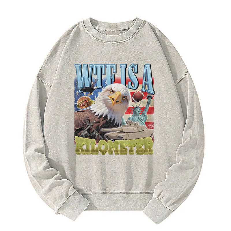 Funny Eagle Meme Washed Sweatshirt