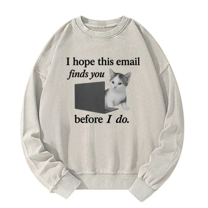 Funny Brainrot Cat Meme Washed Sweatshirt