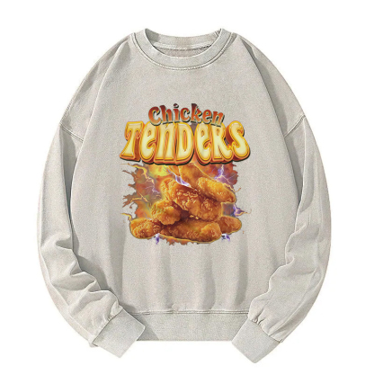 Chicken Tendies Food Lover Washed Sweatshirt
