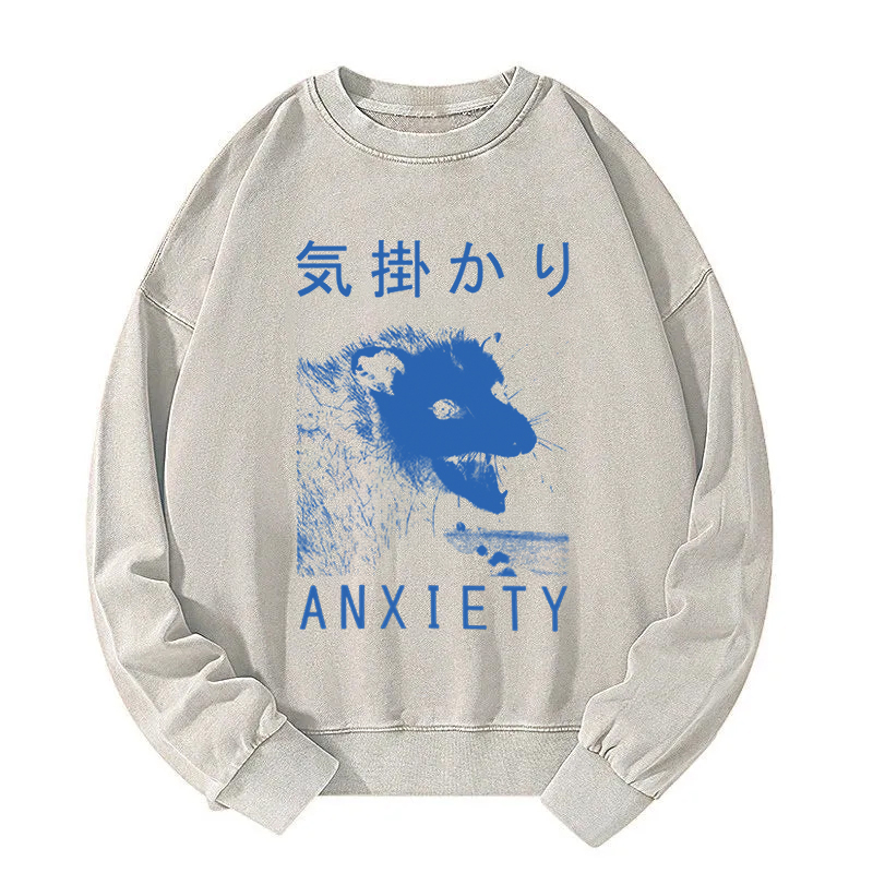 Anxiety Japanese Opossum Washed Sweatshirt