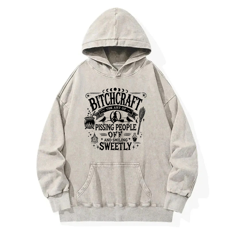 Halloween Bitchcraft Washed Hoodie