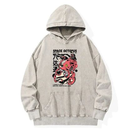 Space Octpus Exhibition Washed Hoodie