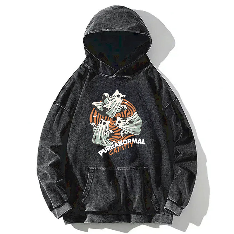 Halloween Purranormal Cativity Washed Hoodie