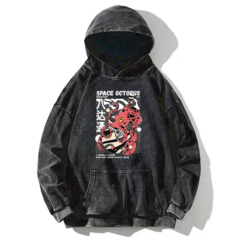 Space Octpus Exhibition Washed Hoodie