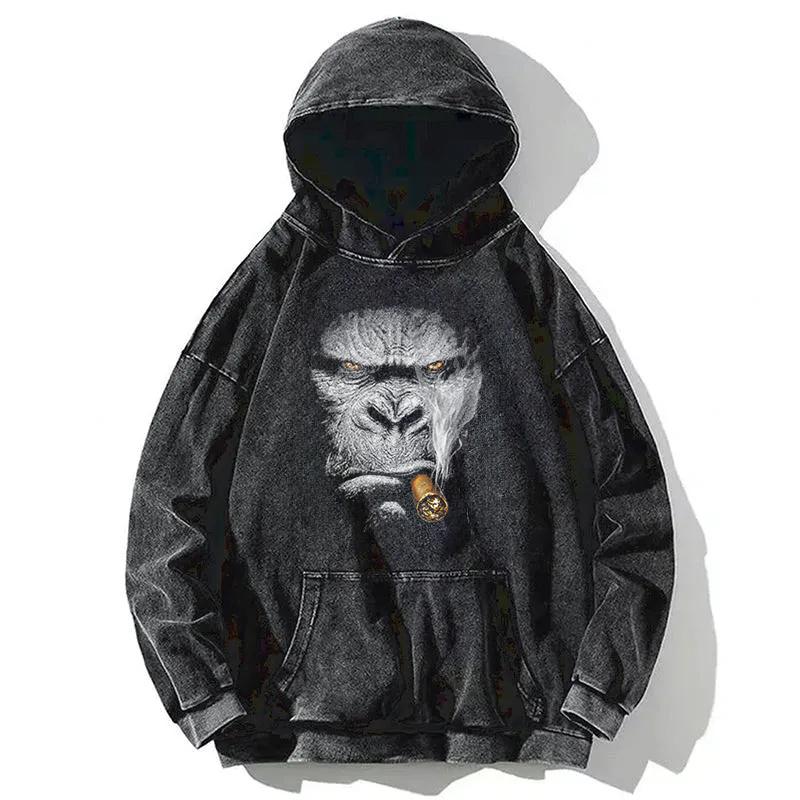 Smoking Gorilla Washed Hoodie