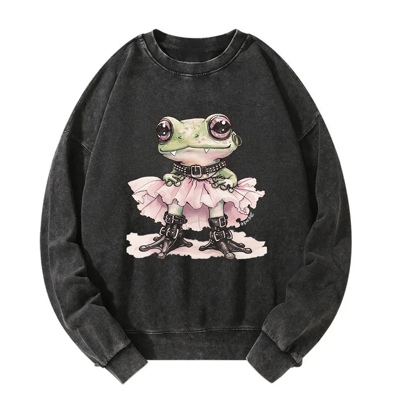 The Rebel Frog Princess Washed Sweatshirt