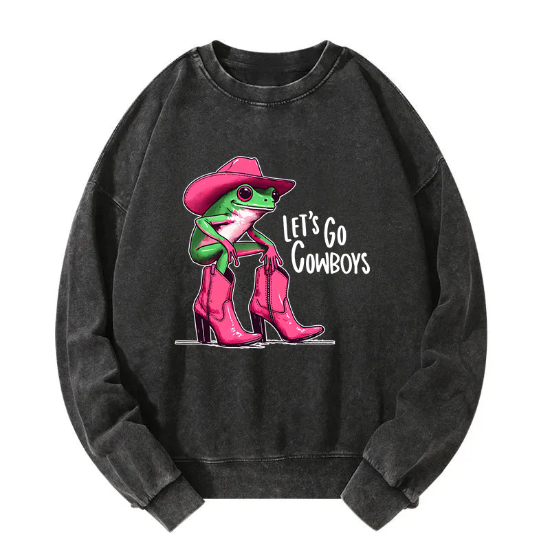 Let's Go Cowboys Frog Washed Sweatshirt