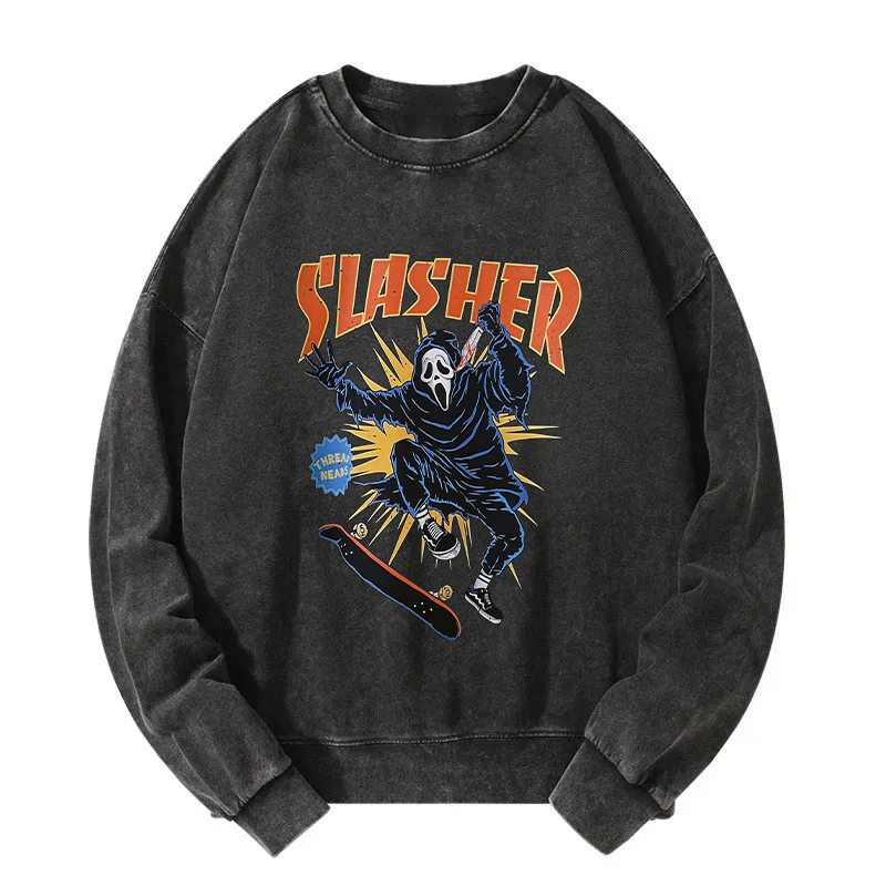 Slasher Skateboard Washed Sweatshirt