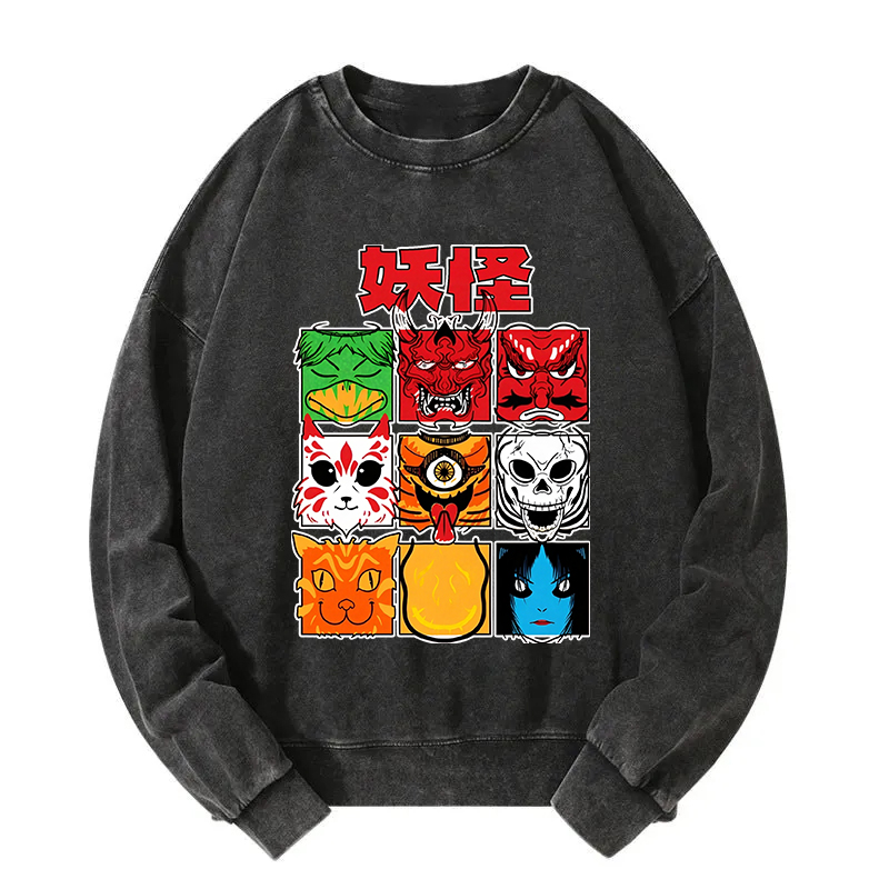 Japanese Yokai Washed Sweatshirt