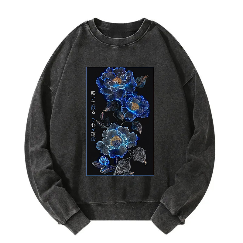 The Sea Of Flowers In The Darkness Washed Sweatshirt