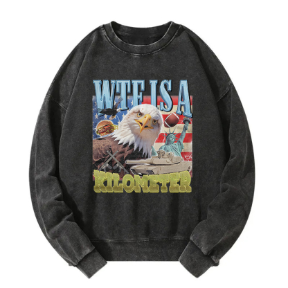 Funny Eagle Meme Washed Sweatshirt