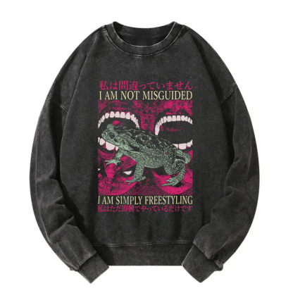 I Am Not Misguided Vintage Japanese Frog Washed Sweatshirt