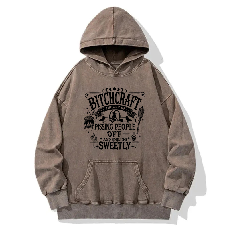 Halloween Bitchcraft Washed Hoodie
