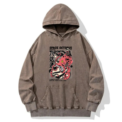 Space Octpus Exhibition Washed Hoodie