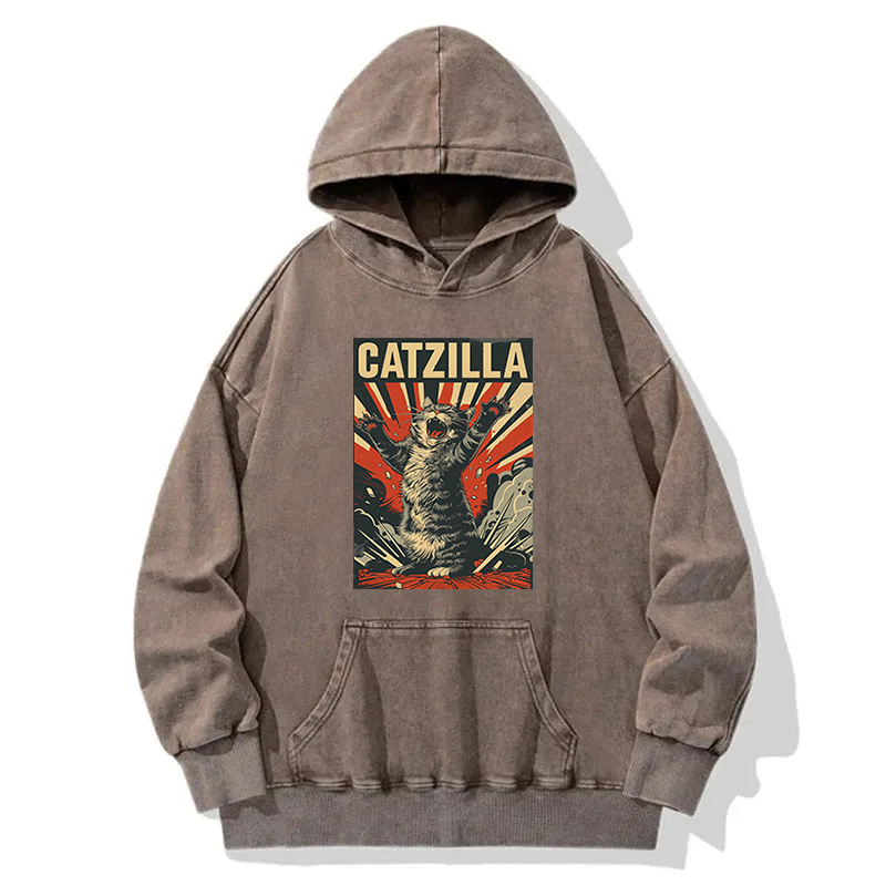 Catzilla Roaring Washed Hoodie