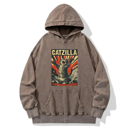 Catzilla Roaring Washed Hoodie