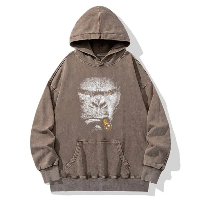Smoking Gorilla Washed Hoodie