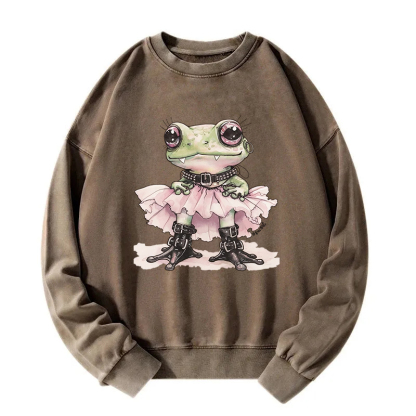 The Rebel Frog Princess Washed Sweatshirt