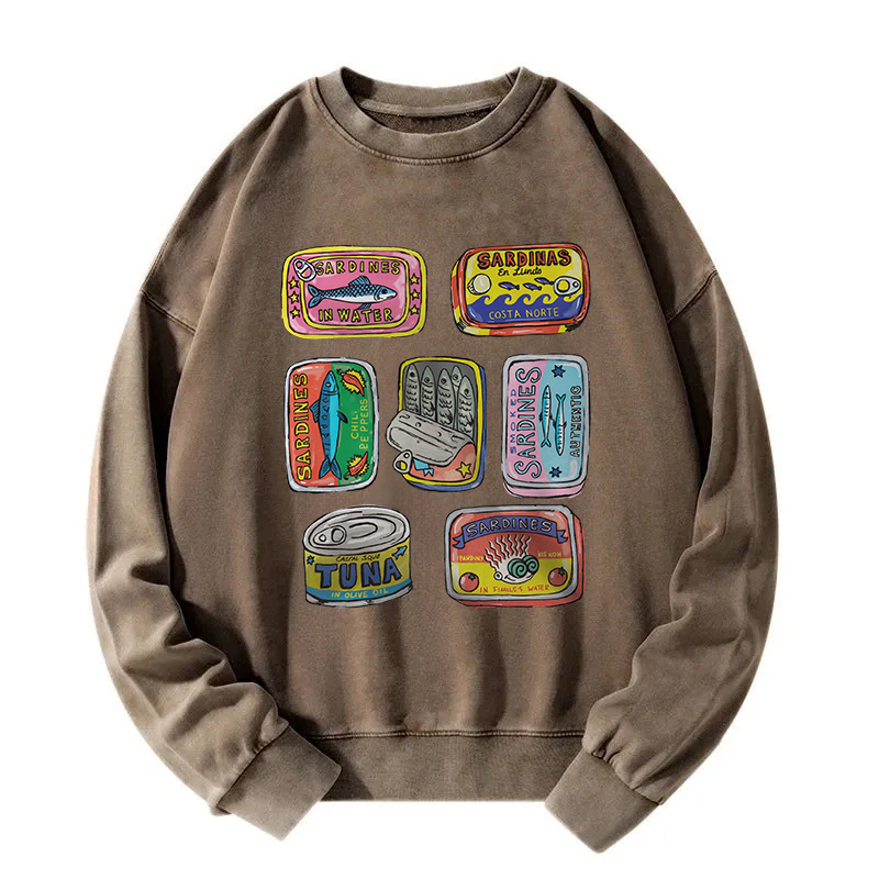 Sardines Canned Washed Sweatshirt