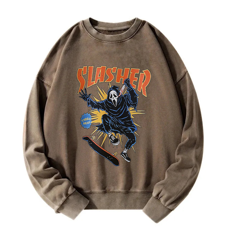 Slasher Skateboard Washed Sweatshirt