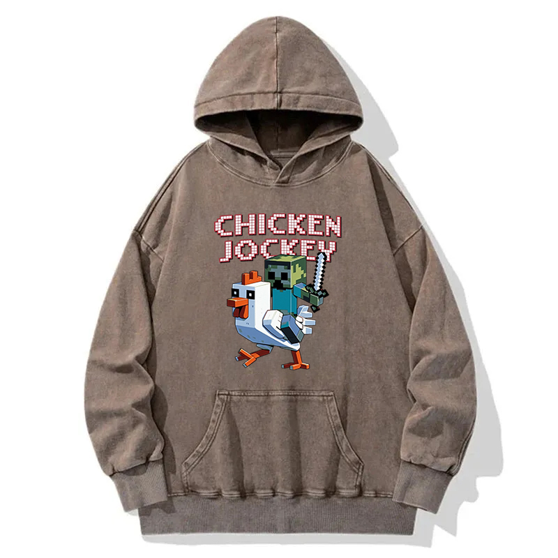 Chicken Jockey Game Washed Hoodie