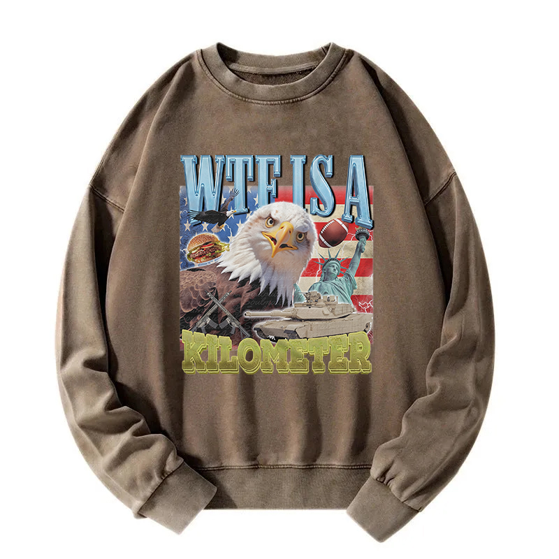 Funny Eagle Meme Washed Sweatshirt