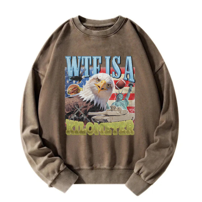 Funny Eagle Meme Washed Sweatshirt