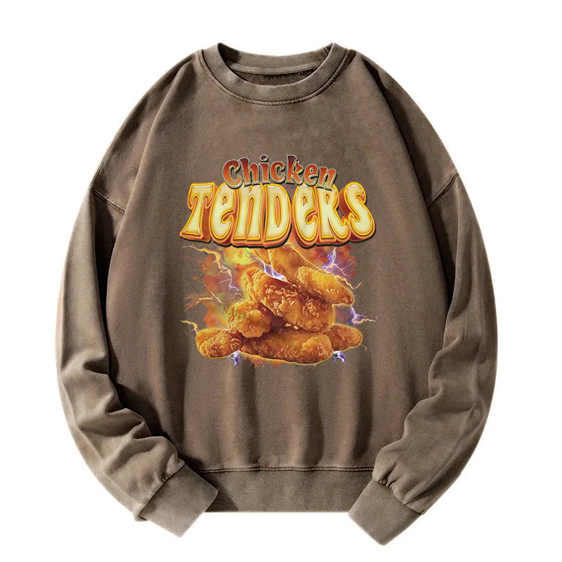 Chicken Tendies Food Lover Washed Sweatshirt
