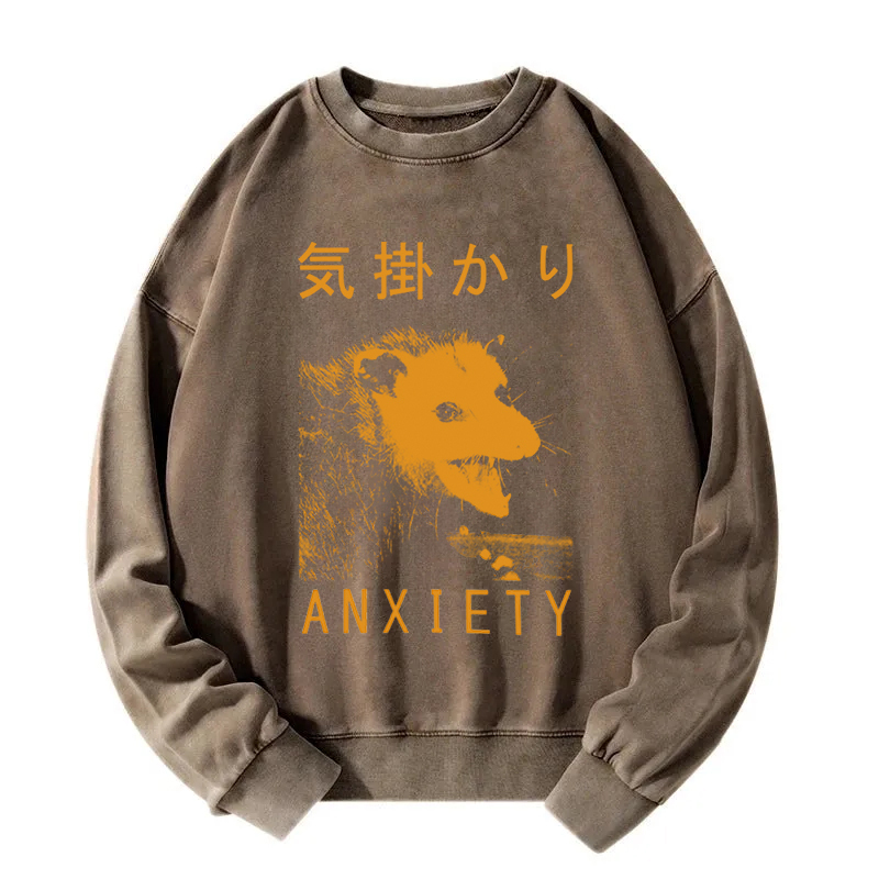 Anxiety Japanese Opossum Washed Sweatshirt