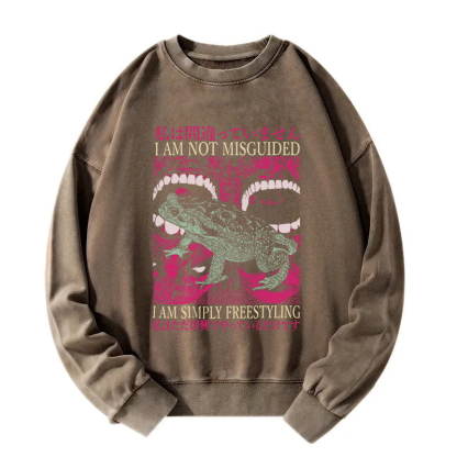 I Am Not Misguided Vintage Japanese Frog Washed Sweatshirt
