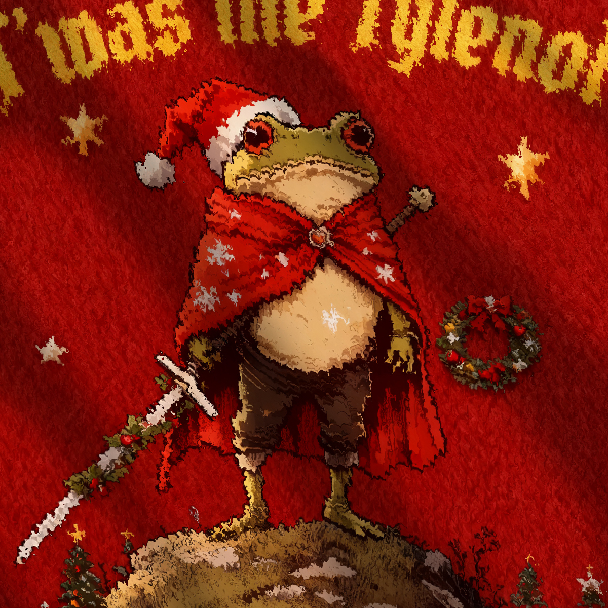 Twas The Tylenol M'lord Funny Frog Christmas Ugly Sweatshirt
