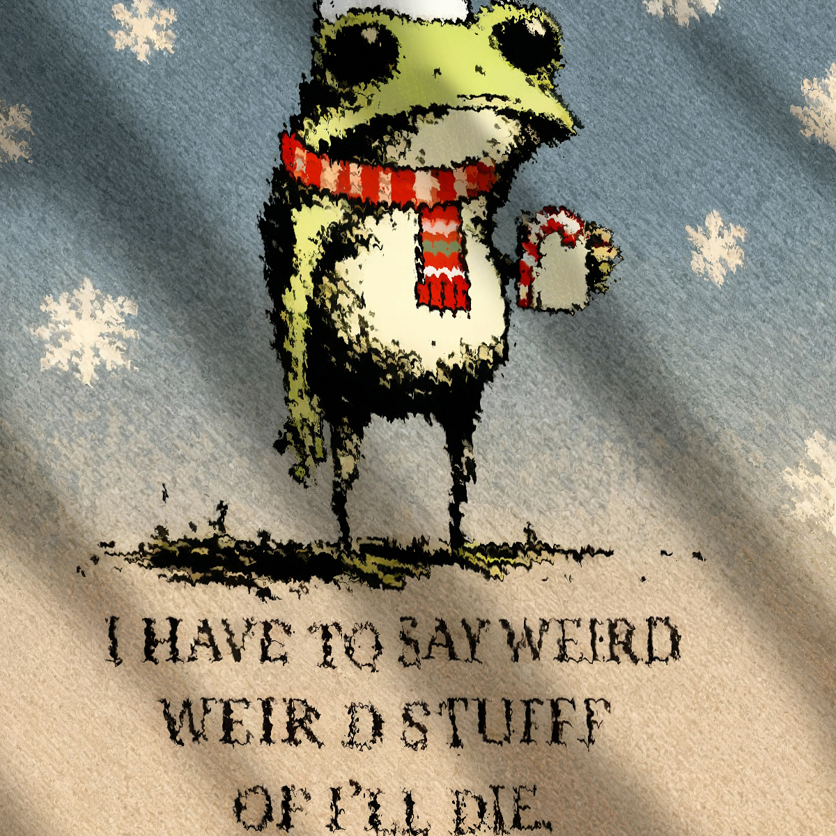 I Have To Say Weird Stuff Or I'll Die Frog Christmas Ugly Sweatshirt