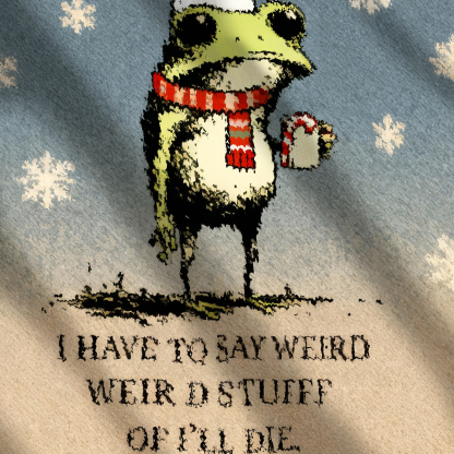 I Have To Say Weird Stuff Or I'll Die Frog Christmas Ugly Sweatshirt