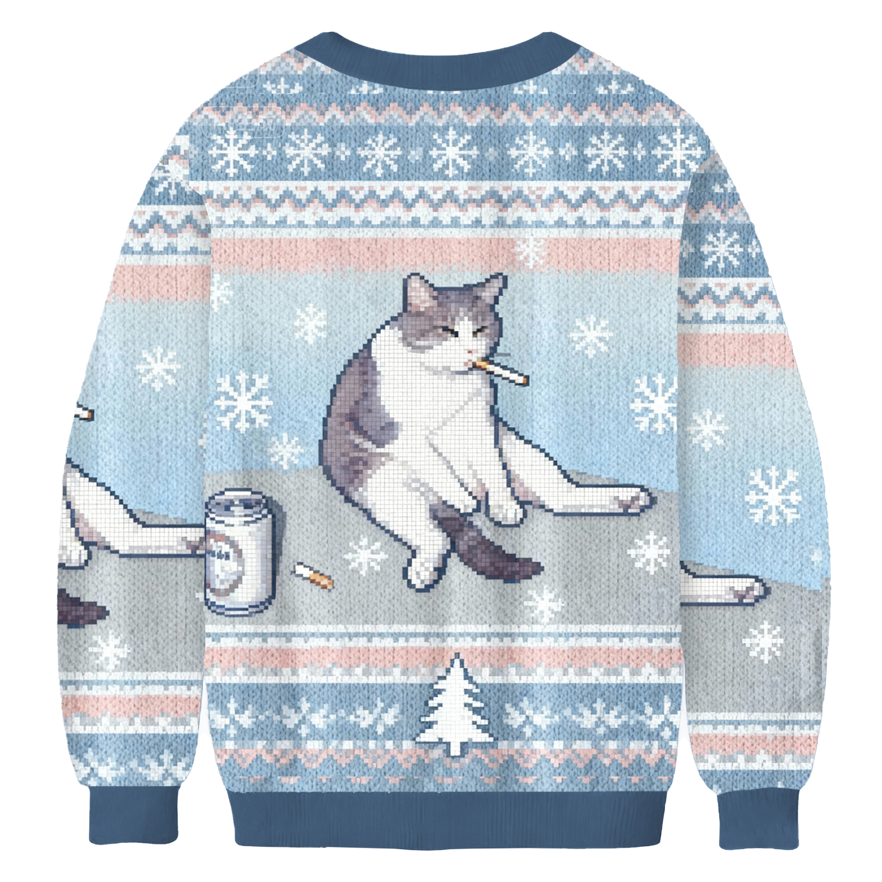 Smoking Cat Funny Meme Ugly Sweatshirt