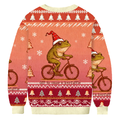 Off To Cause A Kerfuffle Frog Ugly Sweatshirt