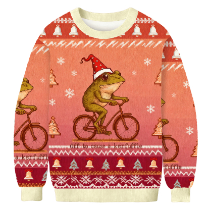 Off To Cause A Kerfuffle Frog Ugly Sweatshirt