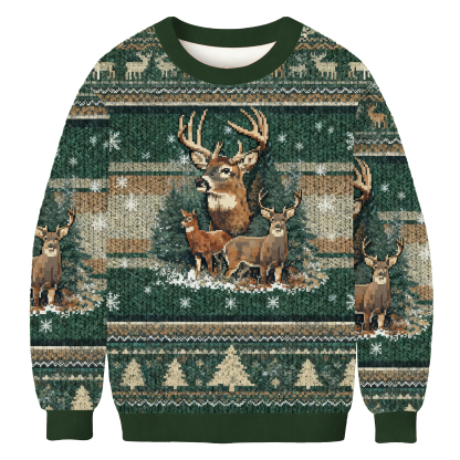 Funny Deer Forest Ugly Sweatshirt
