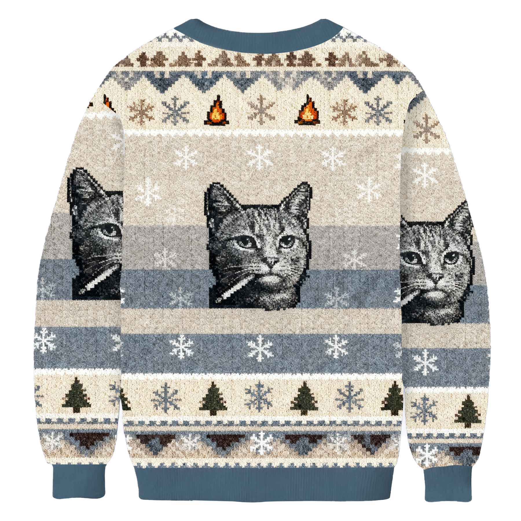 Funny Smoking Cat Meme Ugly Sweatshirt