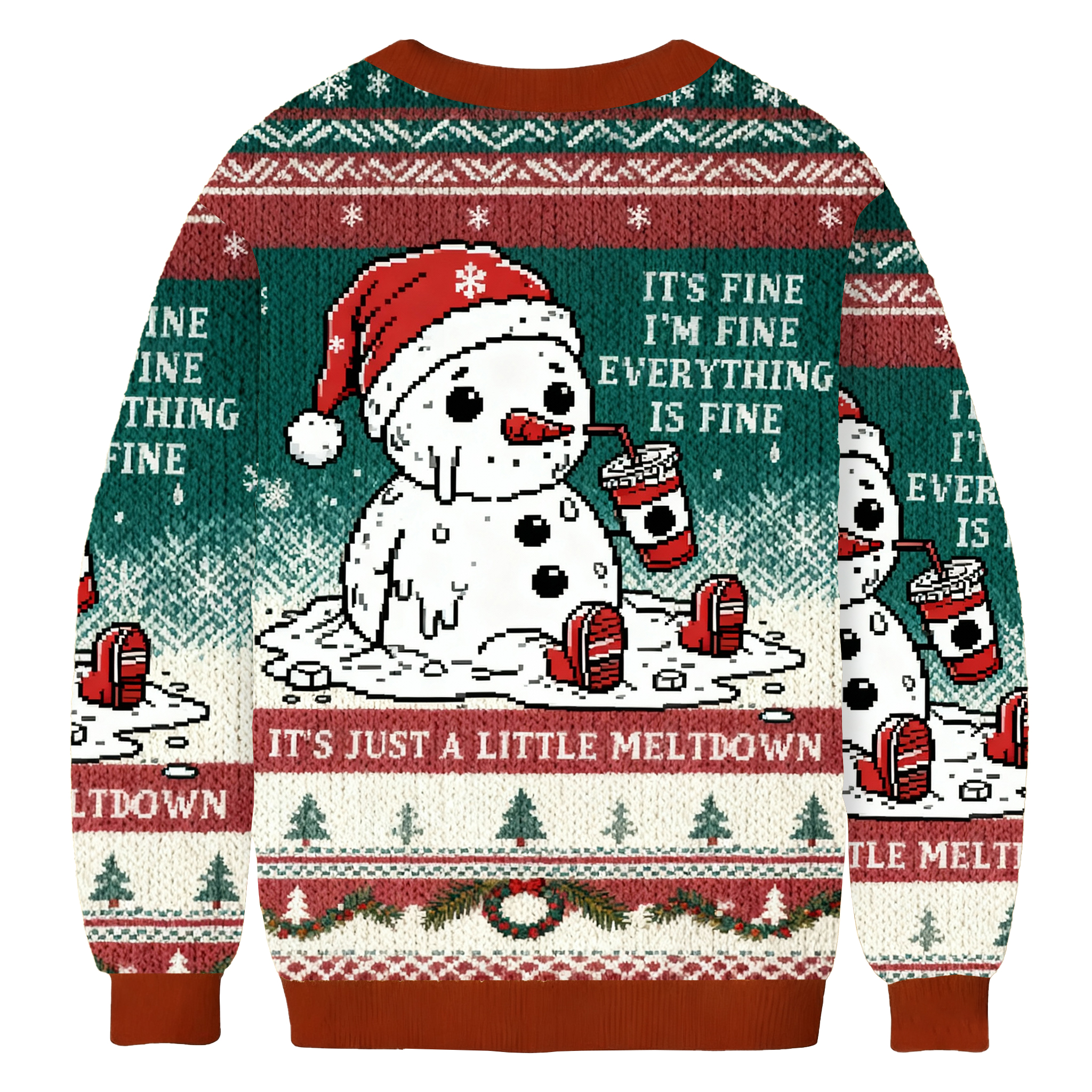 Funny Christmas Mental Health It's Just A Little Meltdown Ugly Sweatshirt