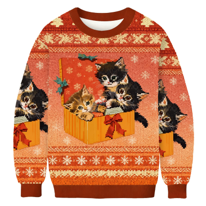 Cute Cat Christmas Ugly Sweatshirt