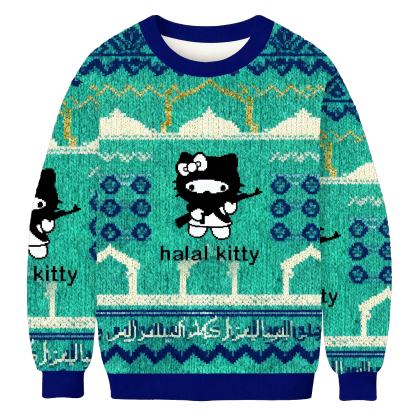 Funny Ninja Hello Kitty With Rifle Ugly Sweatshirt