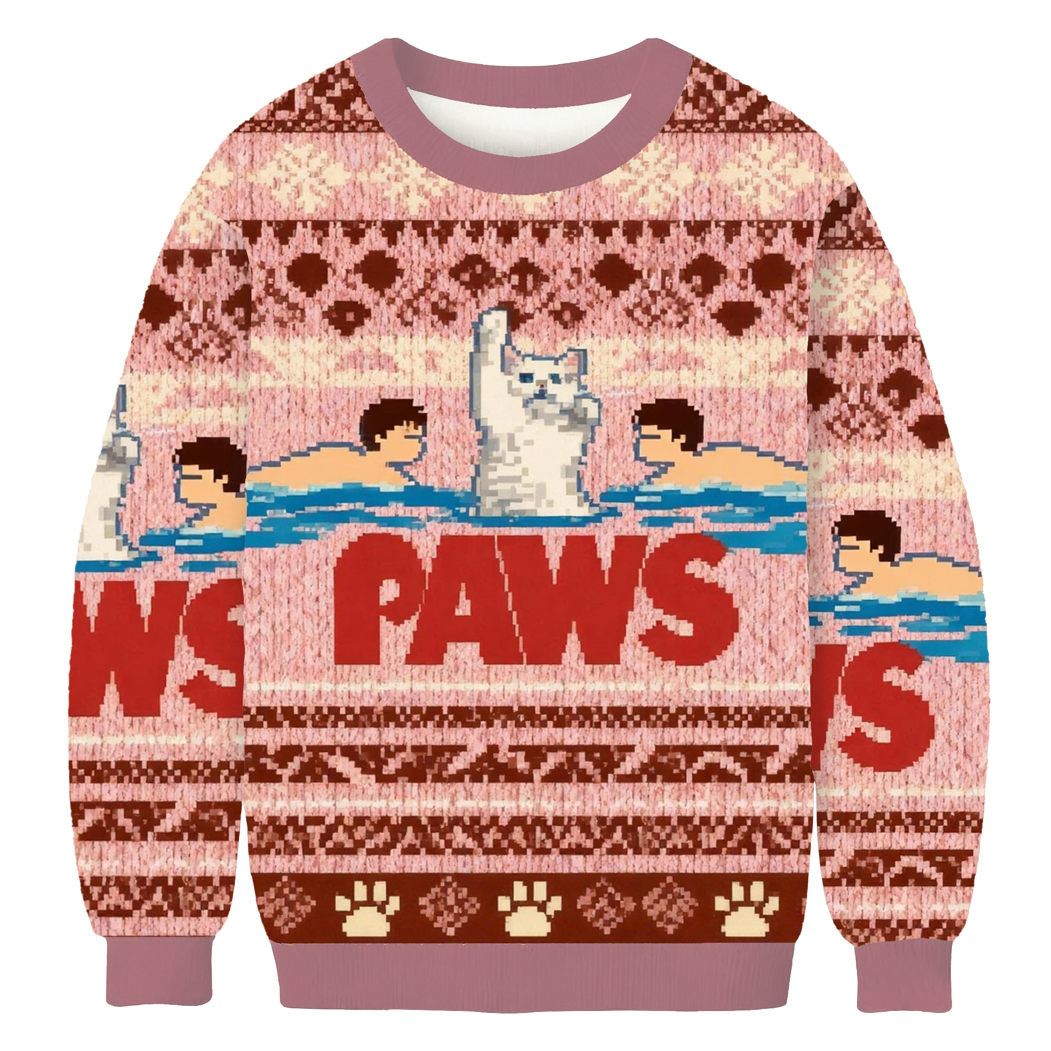 Paws: Funny Cat Parody Ugly Sweatshirt
