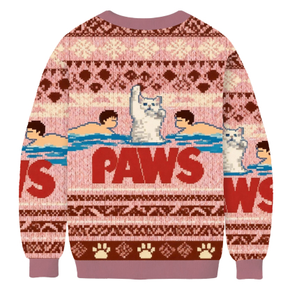 Paws: Funny Cat Parody Ugly Sweatshirt