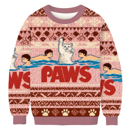 Paws: Funny Cat Parody Ugly Sweatshirt