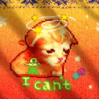 Cosmic Funny Cat MeMe Says 'I Can't' Ugly Sweatershirt