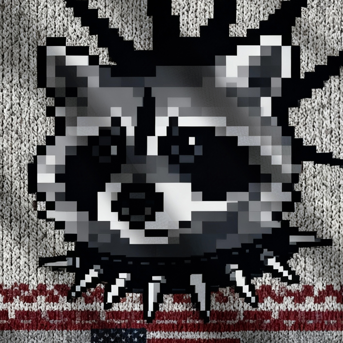 Punk Raccoon With Mohawk And Spiked Collar Ugly Sweatshirt