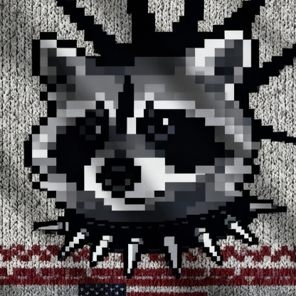 Punk Raccoon With Mohawk And Spiked Collar Ugly Sweatshirt